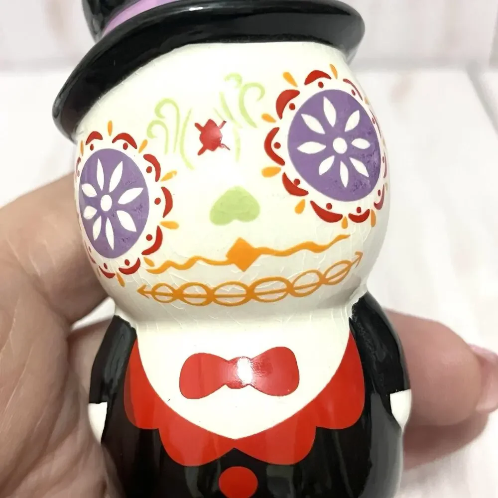Day Of The Dead Dia De Los Muertaos Bride & Groom Salt & Pepper Shaker Set